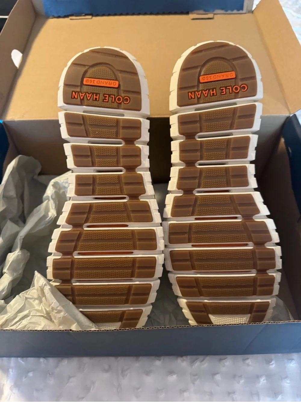 New Cole Haan men’s ZerøGrand Taupe Penny Loafers